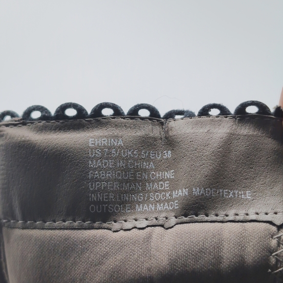 Women's Gray Just Fab Cut work Heeled Boots Ehrina Sz 7.5 - Picture 6 of 7